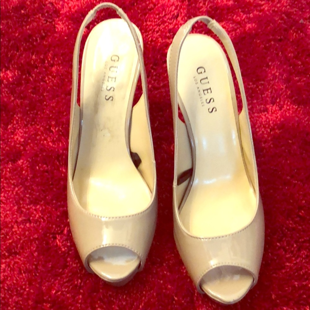 8 1/2 Sling back patent peep toe heel